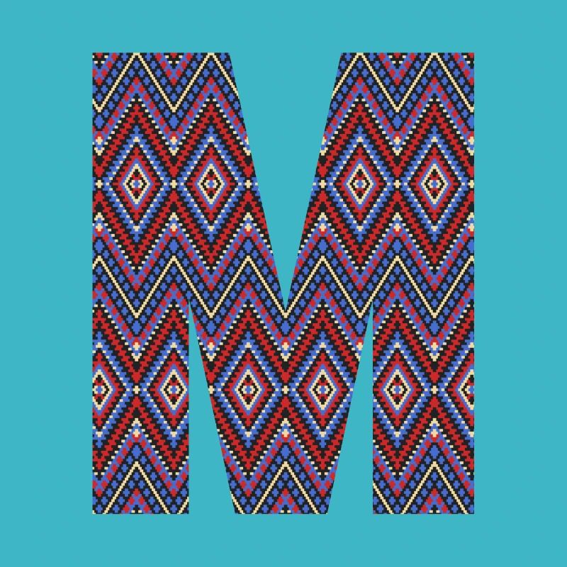 Monogramm Buchstabe M - geometrisches Muster
