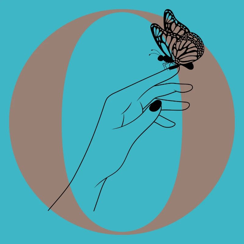 Buchstabe o magischer Schmetterling