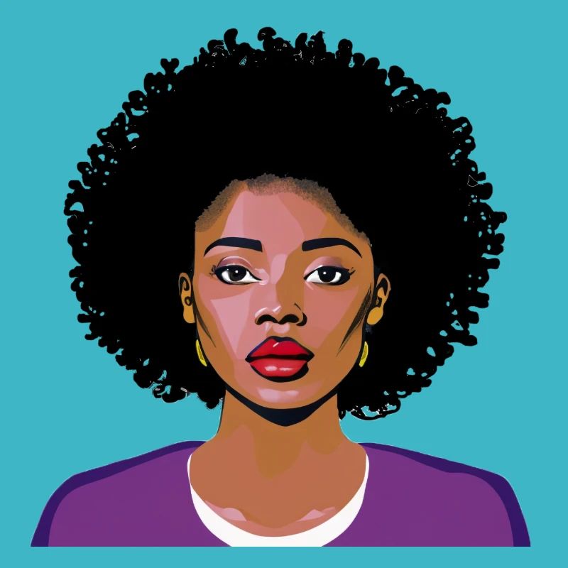 Frau mit Afro