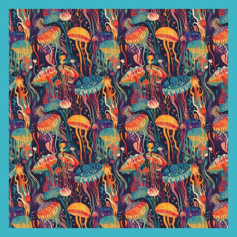 Jellyfish Seamless Pattern Sea Life Ocean Aquatic