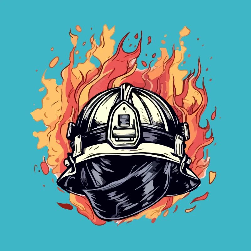 Casque de pompier en feu n°2