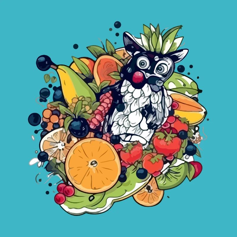 Eule in Früchten
