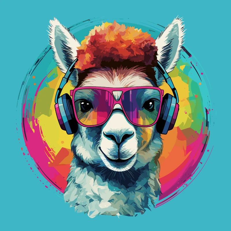 Crazy Alpaca Rainbow Art