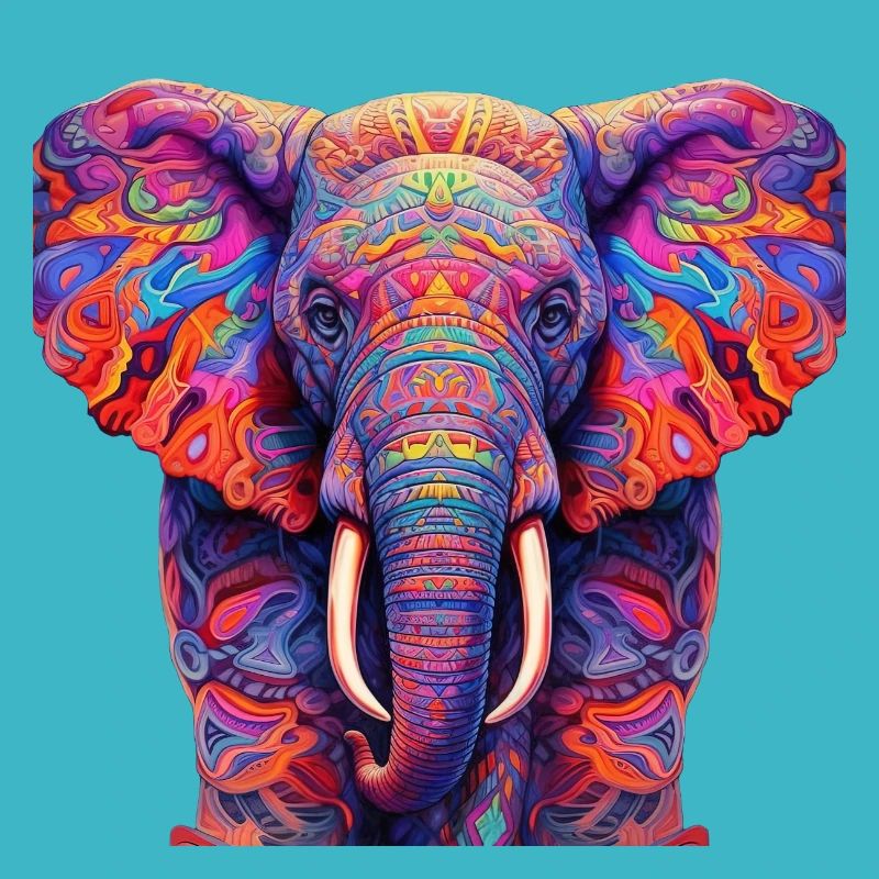 Psychedelischer Elefant