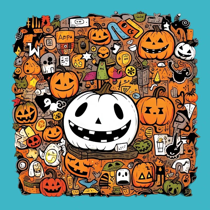 Multi pattern halloween pumpkin