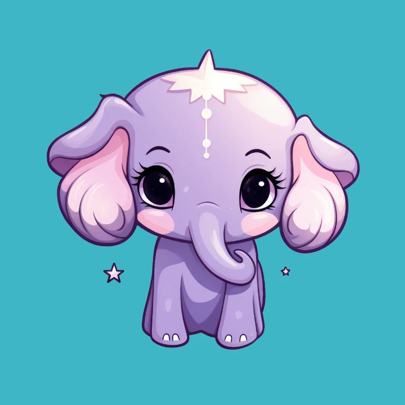 Bébé éléphant Kawaii