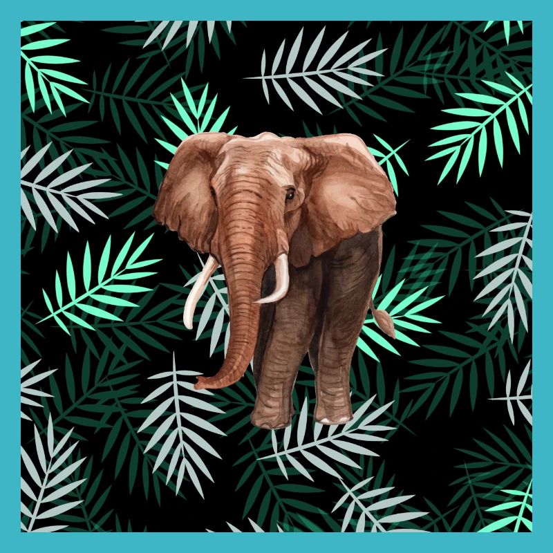 Palmen-Muster, Elefant Palm Pattern, Elephant