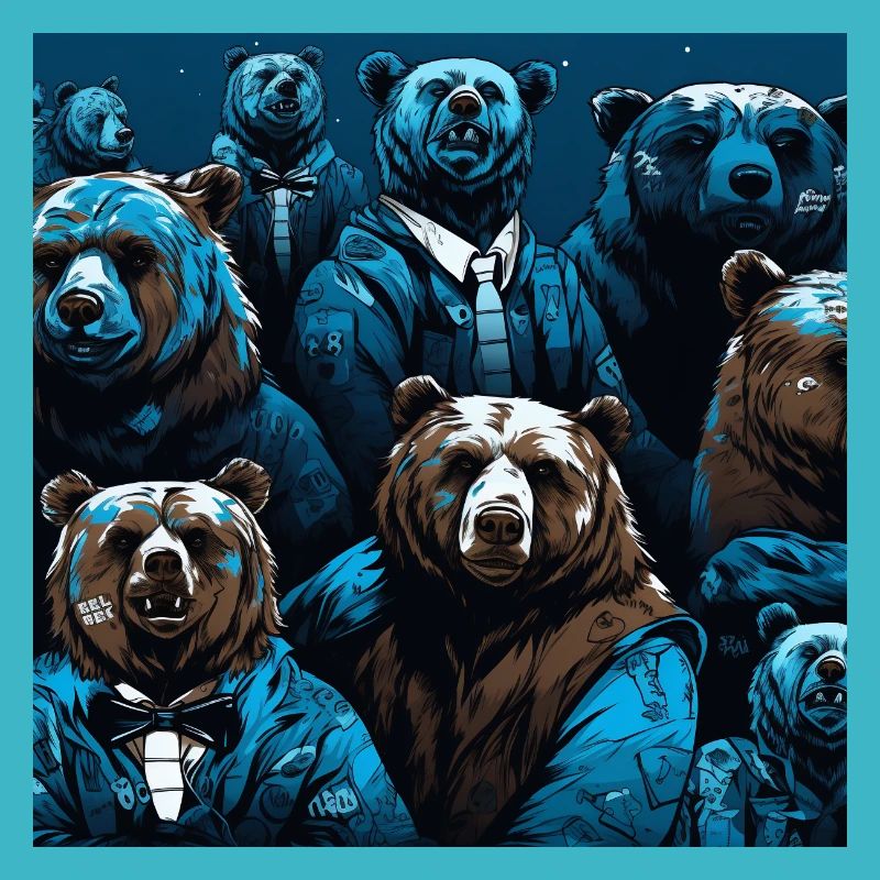 Neon neon style bear pattern