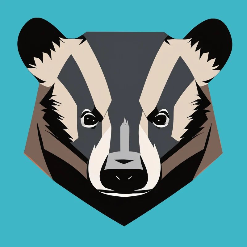 badger face vector look geometric proud strong wil