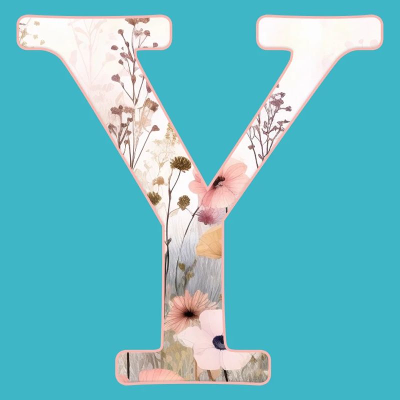 Personalisierbar Monogramm Y Blumenmuster