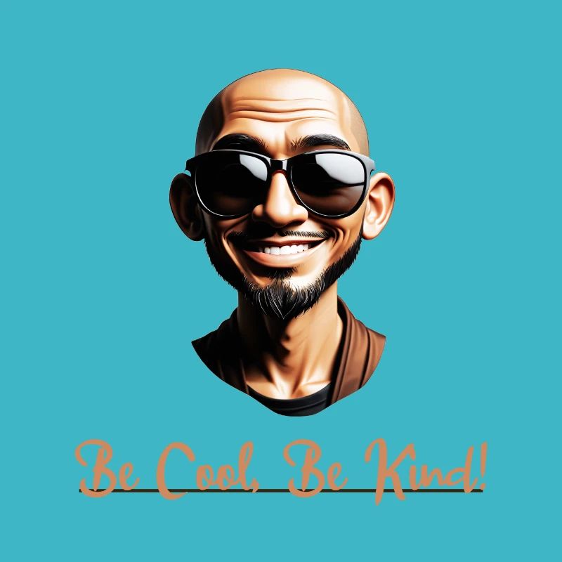 "Be Cool, Be Kind" Glücklicher Kerl mit Schatten T-Shirt