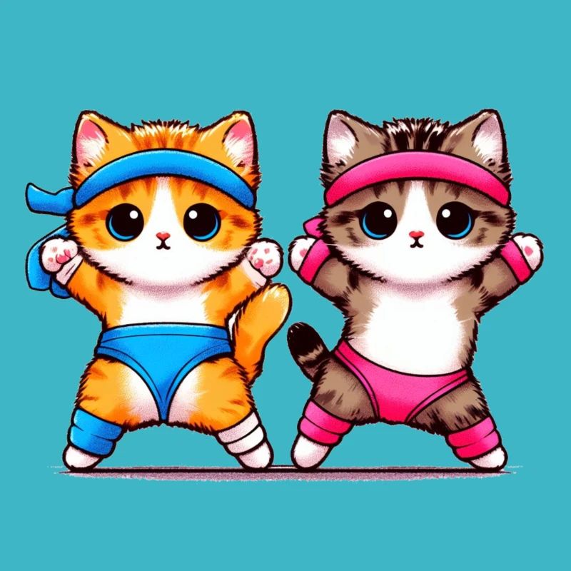 Aerobic kittens 80s style