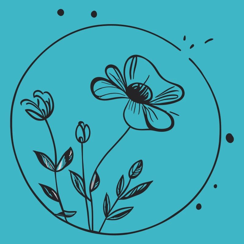 Mohnblume im Kreis