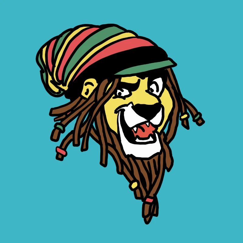 Löwe mit Dreadlocks Rastafari