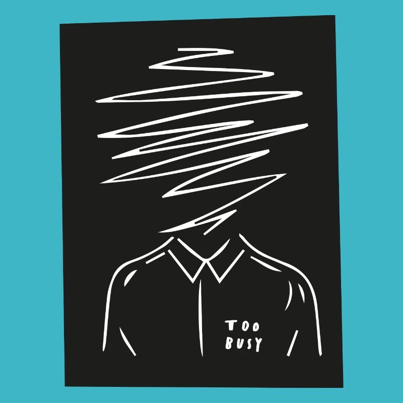 too busy head funny illustration hustle motivation