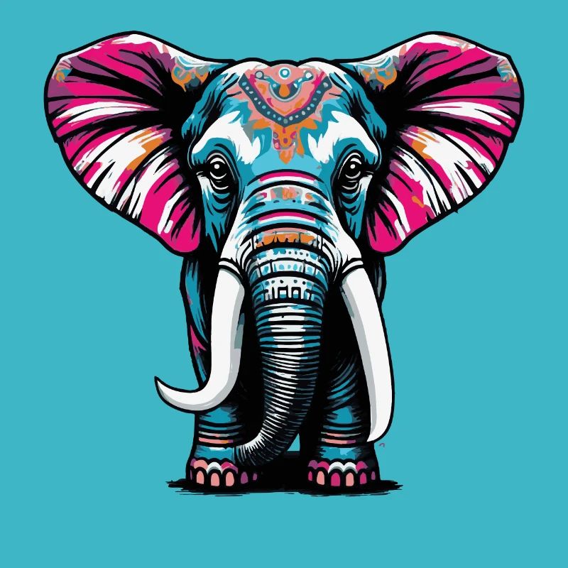 Farbenfroher Elefant