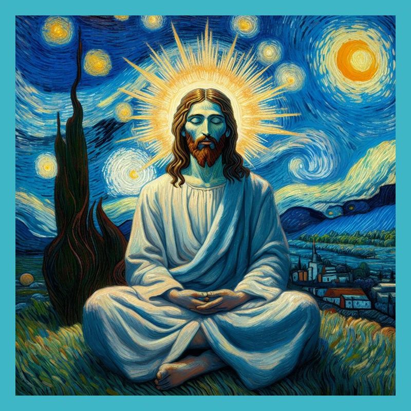 Jésus méditant à la manière de Van Gogh