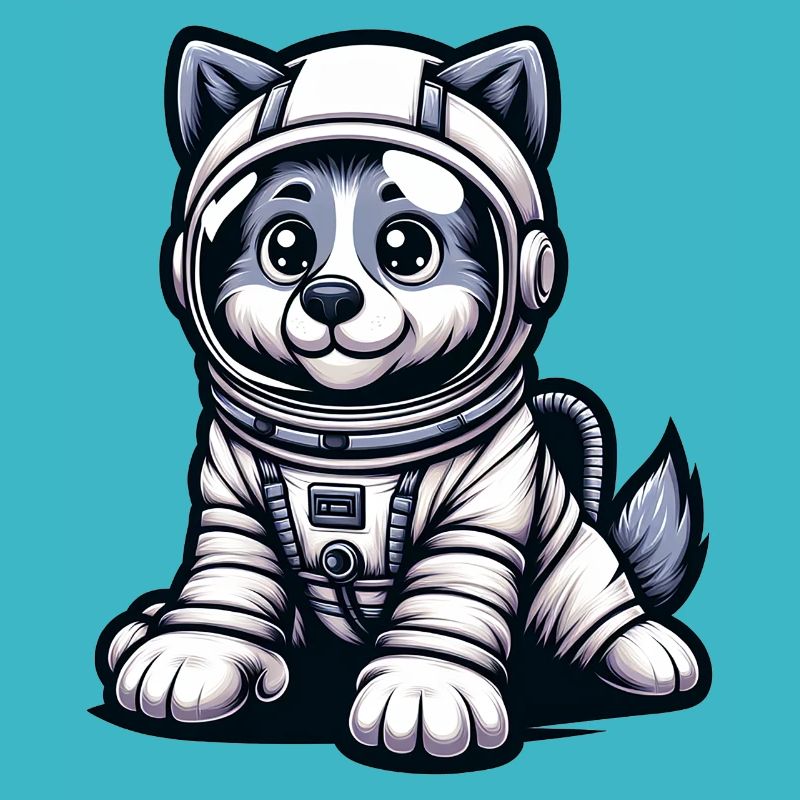 Chien mignon astronaute
