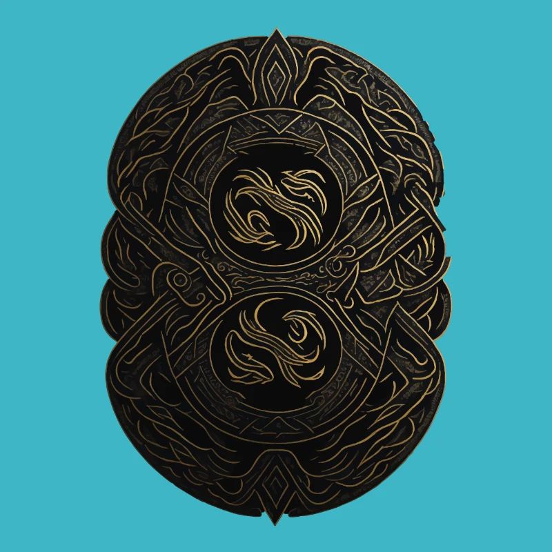 Monogramme Maya noir et or