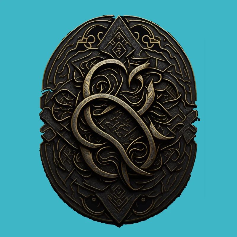 Mayan Black and Gold Monogram