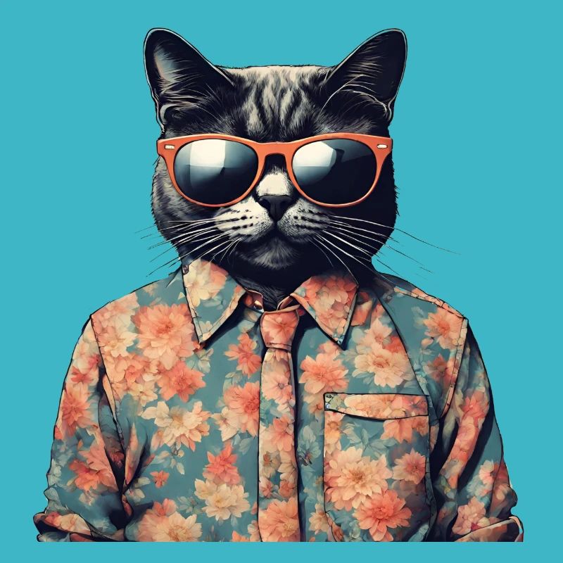 Die Katze und das geblümte Hemd