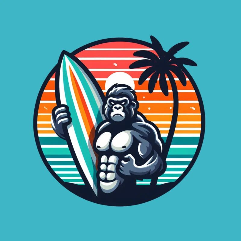 Surfbrett-Gorilla