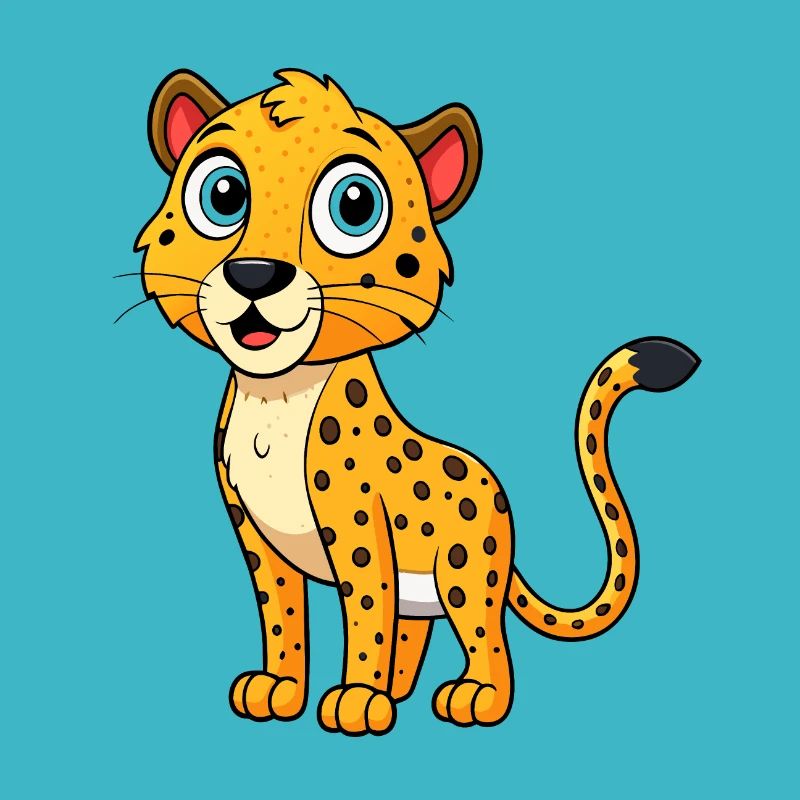 Guépard effrayé avec des taches surélevées