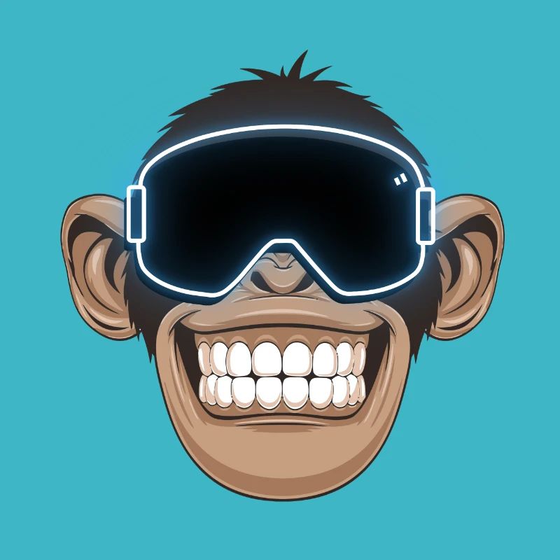 Monkey with ski goggles