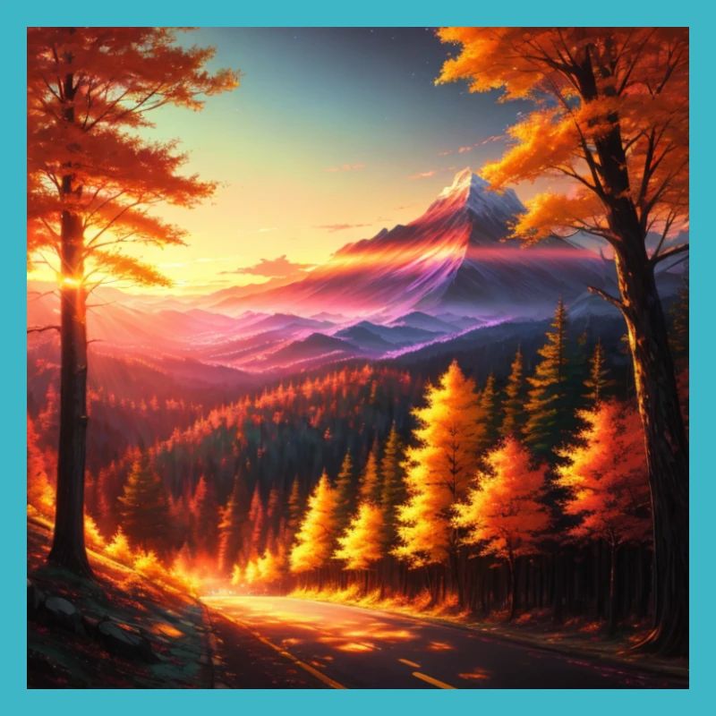 Sunset on the forest