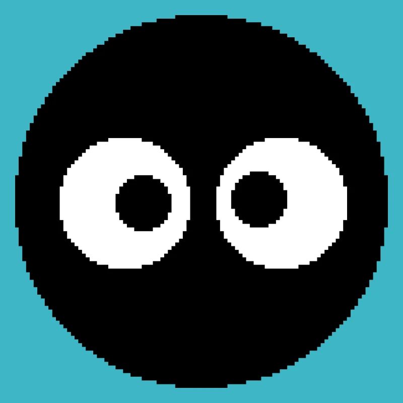 Hole Eyes Fun Toddler Black White Retro Pixel