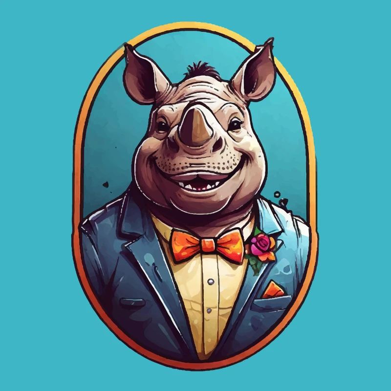 Lustiges Comic Nashorn