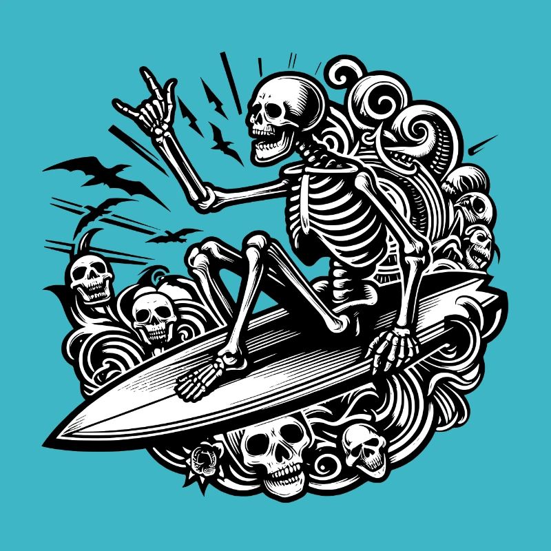 Squelette surfeur