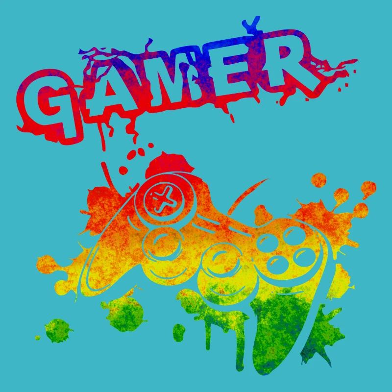 Gamer Game Play Online Computer Gaming Arcade Neon