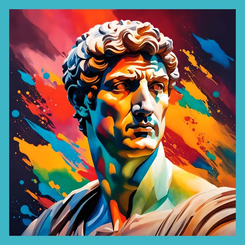 Michelangelo David farbig