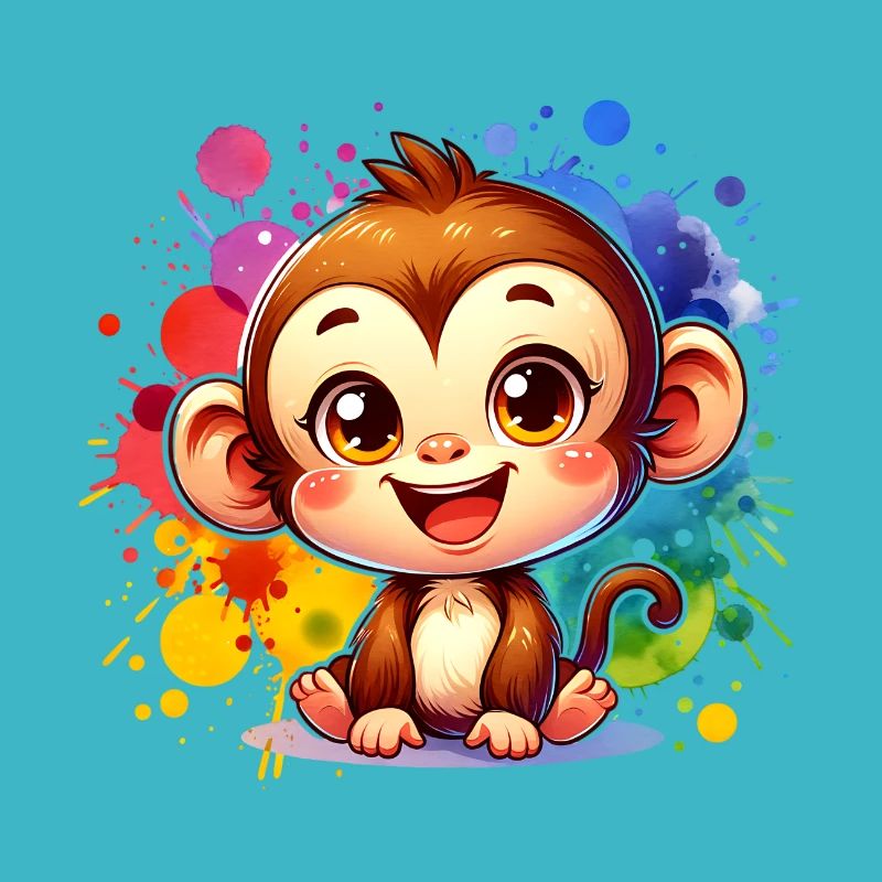 Cute monkey colorful