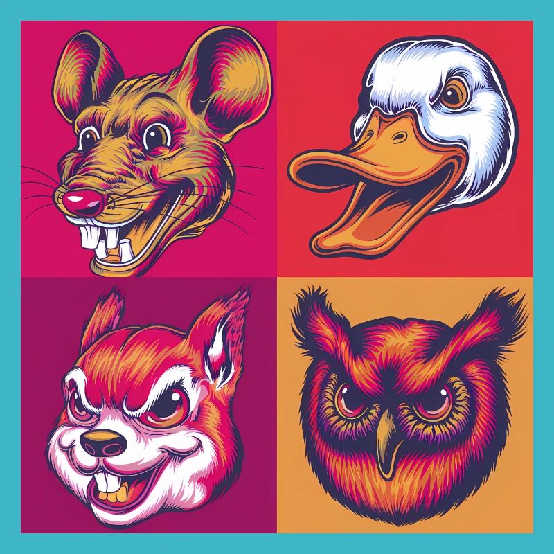 Smile Animals Mouse Duck Owl Squirrel Halloween