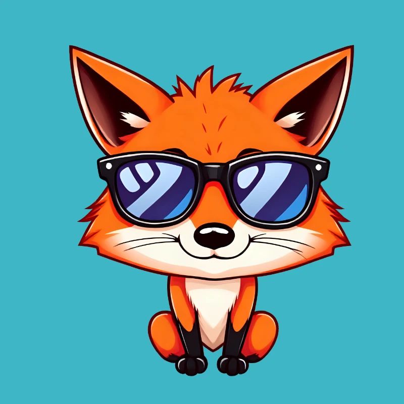 Chill Fox mit Sonnenbrille genießt den Sommertag