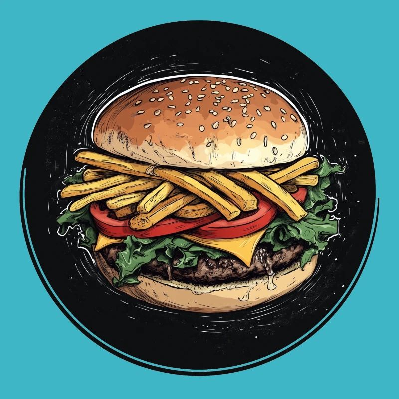 Burger Deluxe mit Pommes-Topping
