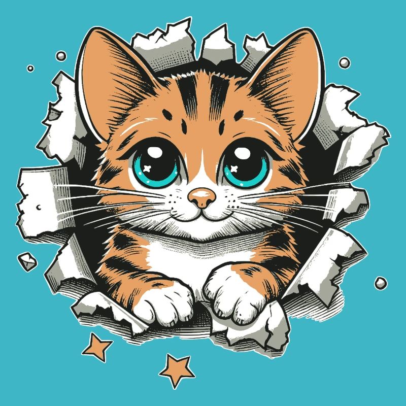 Cute cat torn apart