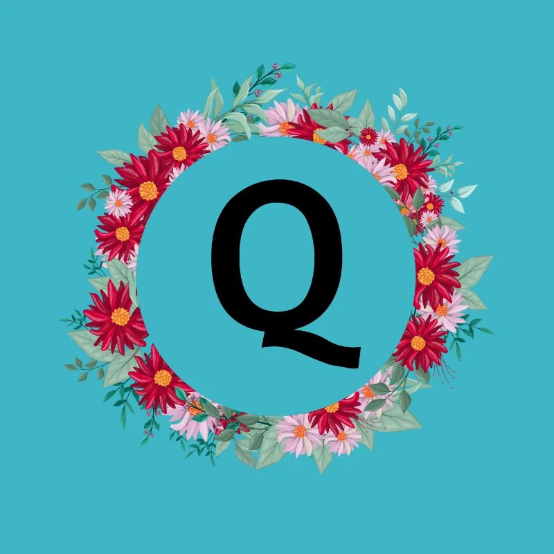 Buchstabe q Blumenkrone