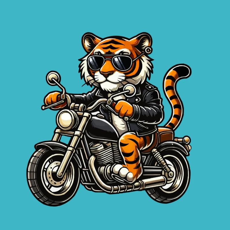 Motorcycle Tiger Comic