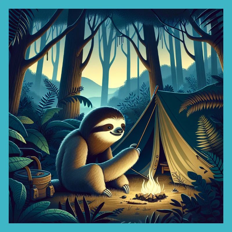 Faultier Wanderer Camping