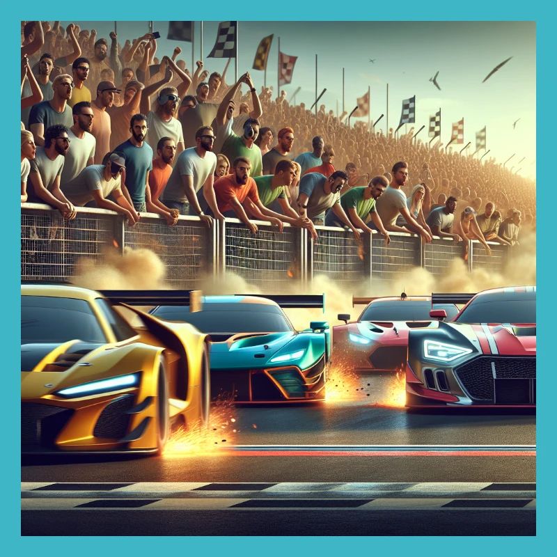 Voitures de course proches de l’arrivée