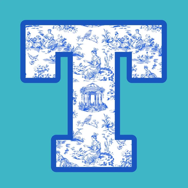 Blauer Chinoiserie-Buchstabe