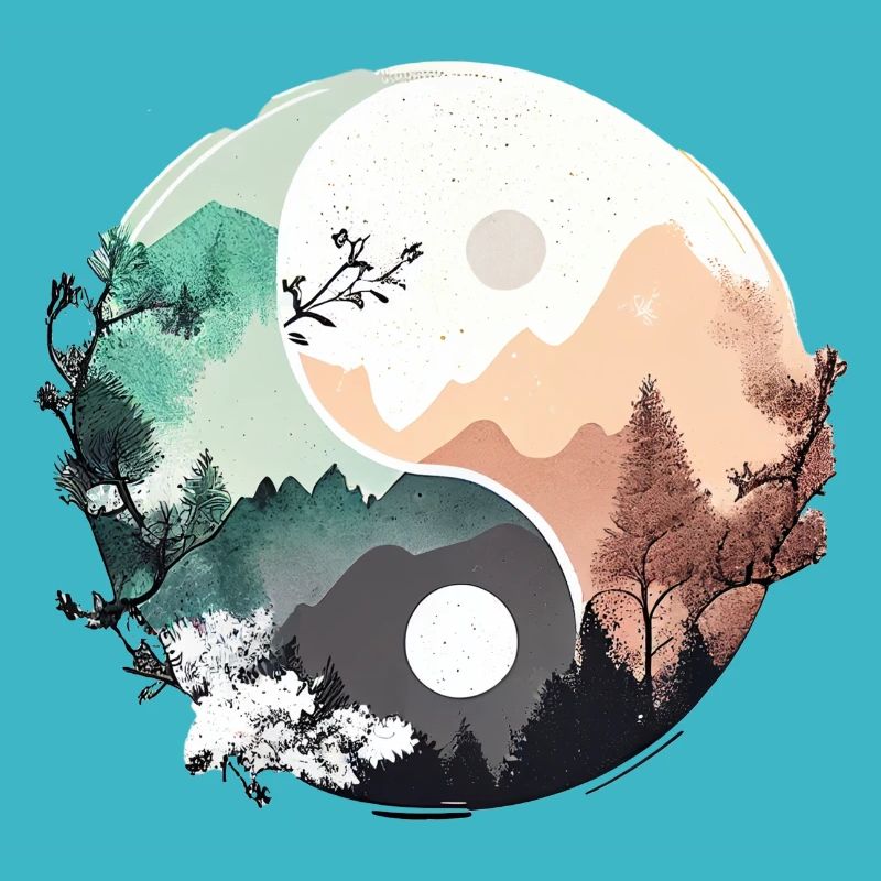 Ying Yang - Montagnes / Plage