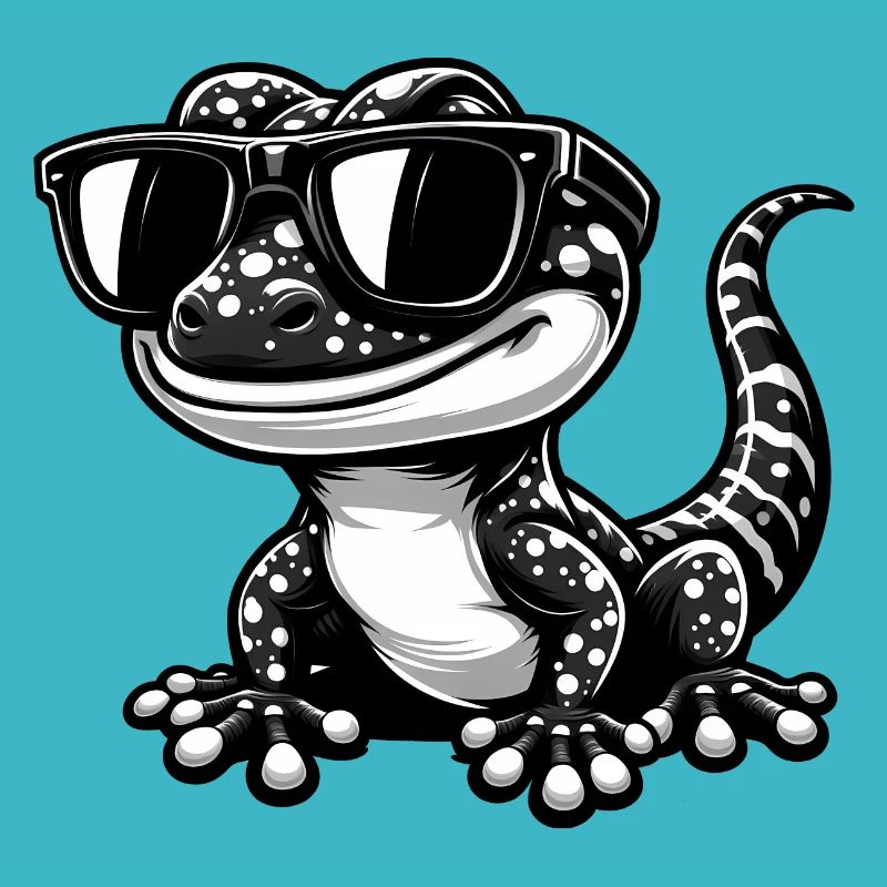 Gecko mit Sonnenbrille