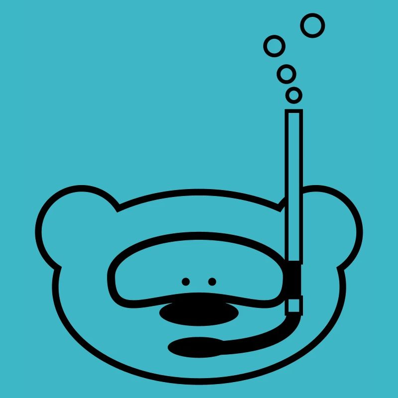Funny teddy bear with diving mask and snorkel