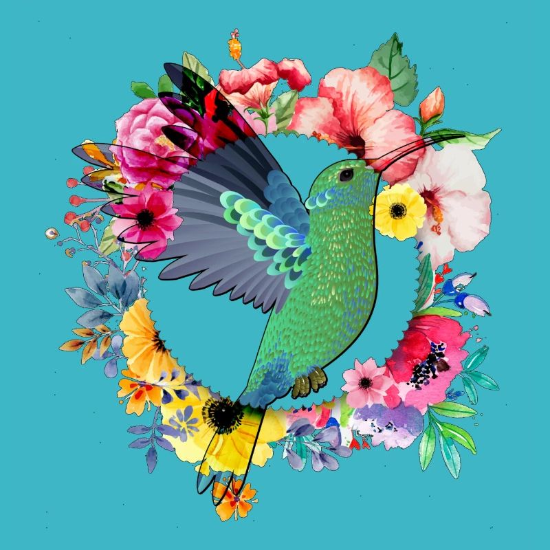 Kolibri Vogel Blumen Blumenstrauß