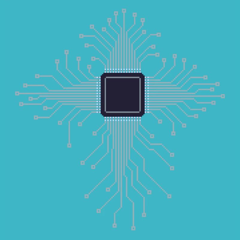 Pixel Art CPU Heart Circuit Board Gift for PC Nerds