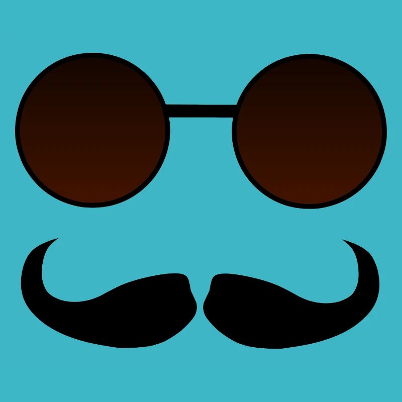 Hispter Schnurrbart und Brille